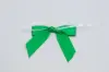 2-1/2W x 2 Bow, Pre-Tied Satin Bows With Wire Twist, Emerald Satin