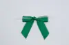 2-1/2W x 2 Bow, Pre-Tied Satin Bows With Wire Twist, Forest Satin