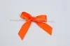 2-1/2W x 2 Bow, Pre-Tied Satin Bows With Wire Twist, Orange Satin