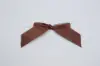2-1/2W x 2 Bow, Pre-Tied Satin Bows With Wire Twist, Brown Satin