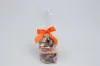 2-1/2W x 2 Bow, Pre-Tied Satin Bows With Wire Twist, Orange Satin