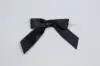 3W x 2-3/4 Bow, Pre-Tied Satin Bows With Wire Twist, Black Satin