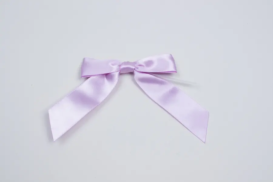 3W x 2-3/4 Bow, Pre-Tied Satin Bows With Wire Twist, Light Orchid Satin
