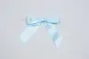 3W x 2-3/4 Bow, Pre-Tied Satin Bows With Wire Twist, Light Blue Satin