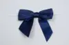 3W x 2-3/4 Bow, Pre-Tied Satin Bows With Wire Twist, Navy Blue Satin