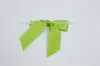 3W x 2-3/4 Bow, Pre-Tied Satin Bows With Wire Twist, Kiwi Satin