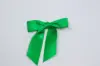 3W x 2-3/4 Bow, Pre-Tied Satin Bows With Wire Twist, Emerald Satin