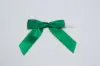 3W x 2-3/4 Bow, Pre-Tied Satin Bows With Wire Twist, Forest Satin
