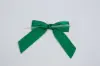 3W x 2-3/4 Bow, Pre-Tied Satin Bows With Wire Twist, Forest Satin