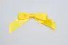 3W x 2-3/4 Bow, Pre-Tied Satin Bows With Wire Twist, Daffodil Satin