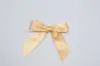 3W x 2-3/4 Bow, Pre-Tied Satin Bows With Wire Twist, Gold Satin