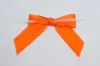3W x 2-3/4 Bow, Pre-Tied Satin Bows With Wire Twist, Orange Satin