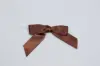 3W x 2-3/4 Bow, Pre-Tied Satin Bows With Wire Twist, Brown Satin