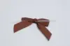 3W x 2-3/4 Bow, Pre-Tied Satin Bows With Wire Twist, Brown Satin