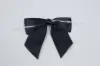 4W x 3-1/4 Bow, Pre-Tied Satin Bows With Wire Twist, Black Satin