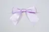 4W x 3-1/2 Bow, Pre-Tied Grosgrain Polka Dot Bows With Wire Twist, Light Orchid Satin