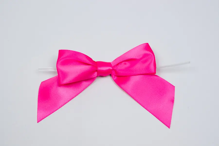 4W x 3-1/4 Bow, Pre-Tied Satin Bows With Wire Twist, Hot Pink Satin