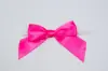 4W x 3-1/4 Bow, Pre-Tied Satin Bows With Wire Twist, Hot Pink Satin