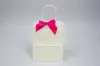 4W x 3-1/4 Bow, Pre-Tied Satin Bows With Wire Twist, Hot Pink Satin