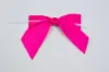 4W x 3-1/4 Bow, Pre-Tied Satin Bows With Wire Twist, Azalea Satin