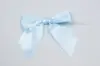 4W x 3-1/4 Bow, Pre-Tied Satin Bows With Wire Twist, Light Blue Satin