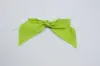 4W x 3-1/4 Bow, Pre-Tied Satin Bows With Wire Twist, Kiwi Satin