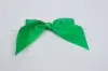4W x 3-1/4 Bow, Pre-Tied Satin Bows With Wire Twist, Emerald Satin