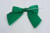4W x 3-1/4 Bow, Pre-Tied Satin Bows With Wire Twist, Forest Satin