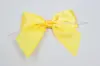 4W x 3-1/4 Bow, Pre-Tied Satin Bows With Wire Twist, Daffodil Satin