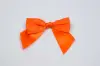 4W x 3-1/4 Bow, Pre-Tied Satin Bows With Wire Twist, Orange Satin