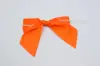 4W x 3-1/4 Bow, Pre-Tied Satin Bows With Wire Twist, Orange Satin