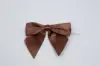 4W x 3-1/4 Bow, Pre-Tied Satin Bows With Wire Twist, Brown Satin