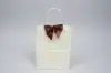 4W x 3-1/4 Bow, Pre-Tied Satin Bows With Wire Twist, Brown Satin
