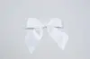4W x 3-1/4 Bow, Pre-Tied Satin Bows With Wire Twist, White Satin