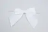4W x 3-1/4 Bow, Pre-Tied Satin Bows With Wire Twist, White Satin