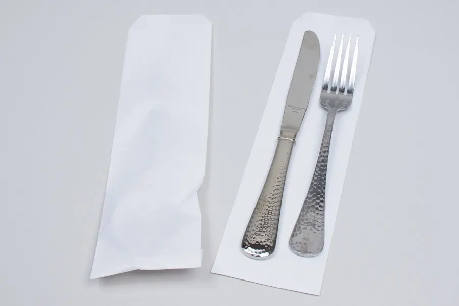 2-3/4W x 10L, Silverware Bags, White