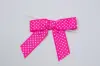 3W x 2-3/4 Bow, Pre-Tied Grosgrain Polka Dot Bows With Wire Twist, Hot Pink Polka Dots Grosgrain