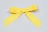 3W x 2-3/4 Bow, Pre-Tied Grosgrain Polka Dot Bows With Wire Twist, Maize Polka Dots Grosgrain