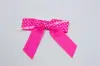 3W x 2-3/4 Bow, Pre-Tied Grosgrain Polka Dot Bows With Wire Twist, Hot Pink Polka Dots Grosgrain