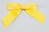 3W x 2-3/4 Bow, Pre-Tied Grosgrain Polka Dot Bows With Wire Twist, Maize Polka Dots Grosgrain