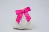 3W x 2-3/4 Bow, Pre-Tied Grosgrain Polka Dot Bows With Wire Twist, Hot Pink Polka Dots Grosgrain