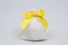 3W x 2-3/4 Bow, Pre-Tied Grosgrain Polka Dot Bows With Wire Twist, Maize Polka Dots Grosgrain