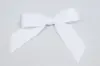 3W x 2-3/4 Bow, Pre-Tied Grosgrain Bows With Wire Twist, White Grosgrain