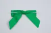 3W x 2-3/4 Bow, Pre-Tied Grosgrain Bows With Wire Twist, Emerald Grosgrain