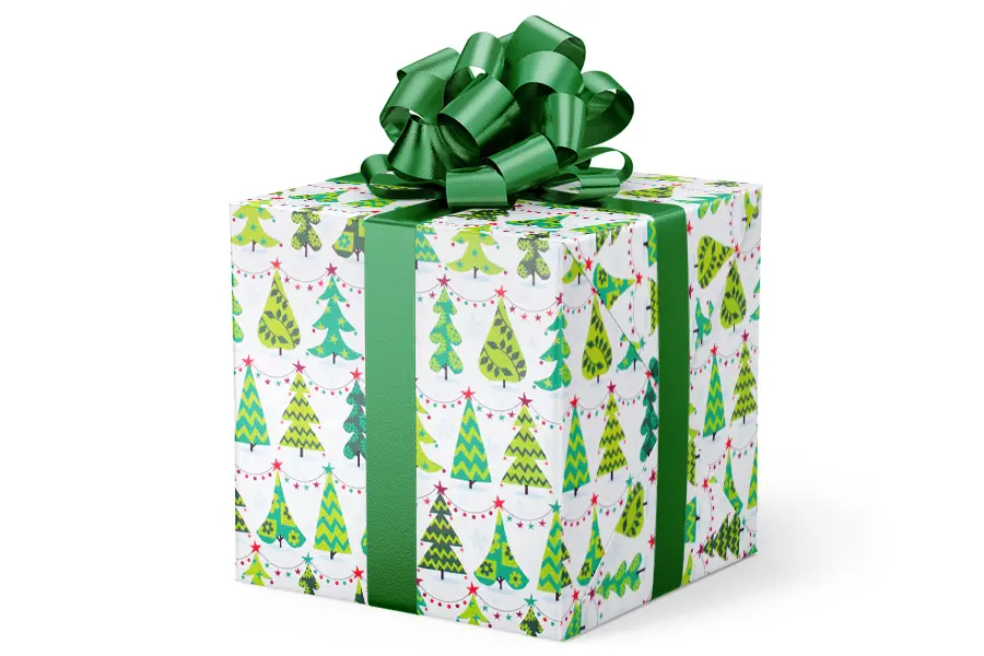 24W x 417 ft, Holiday Wrapping Paper, Holiday Trees
