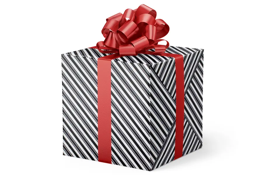 24W x 417 ft, Everyday Wrapping Paper, Black Stripes