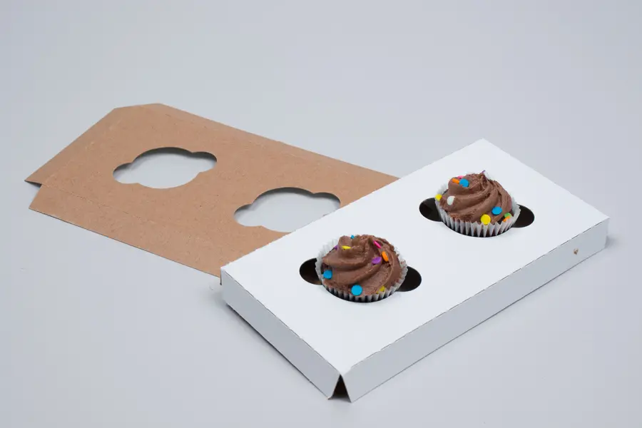 2 Cup Mini Cupcake Inserts for Bakery Boxes