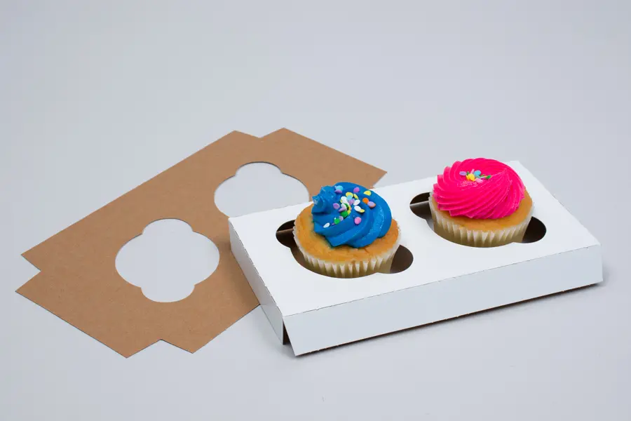 2 Cup Standard Cupcake Inserts for Bakery Boxes
