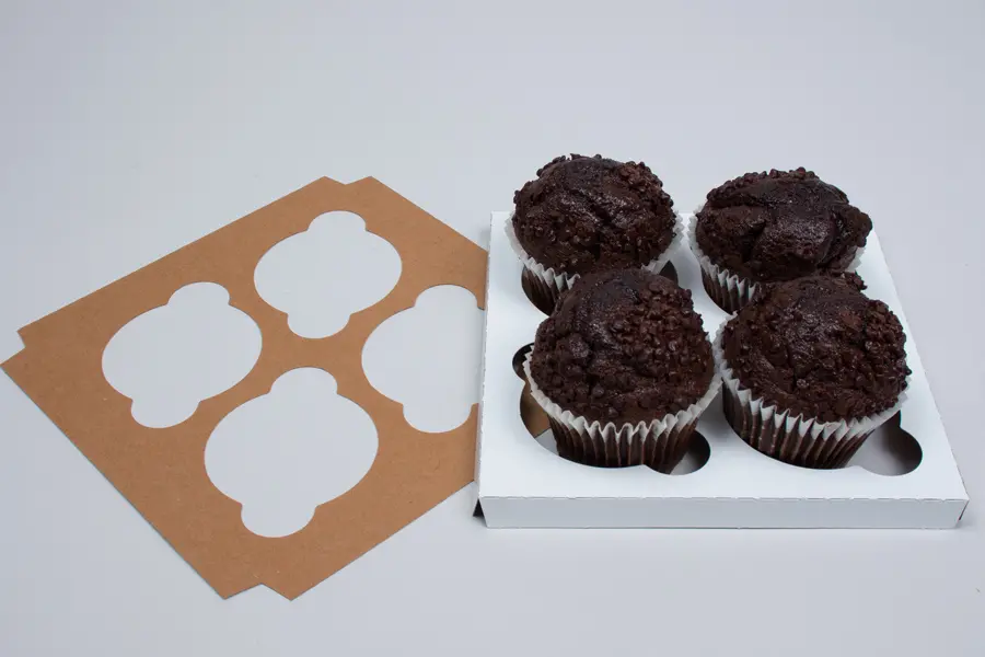 4 Cup Jumbo Cupcake Inserts for Bakery Boxes