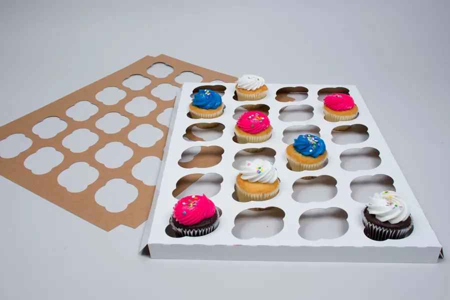 24 Cup Standard Cupcake Inserts for Bakery Boxes